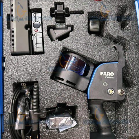 FARO Orbis Mobile Scanner capturing 3D scans at a construction site.