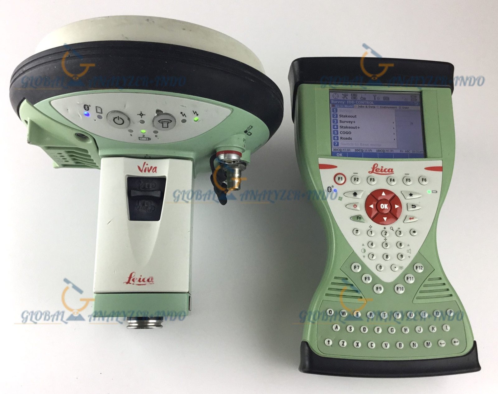 Surveyor using Leica Viva GS15 in field