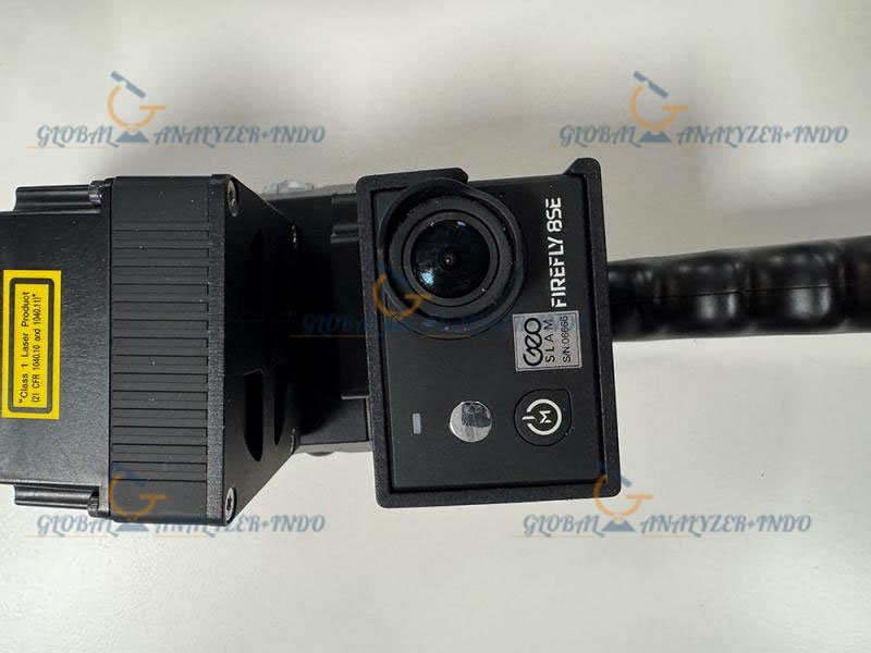 Technician using GeoSLAM ZEB REVO RT to scan industrial site