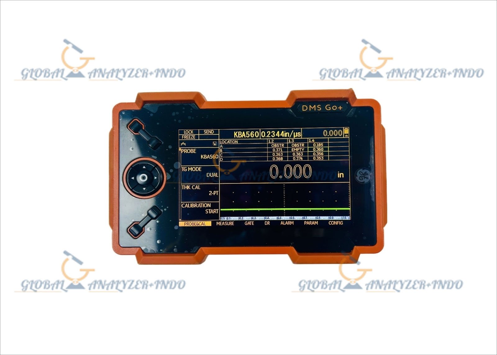 KrautKramer GE DMS GO+ being used for industrial pipeline inspection