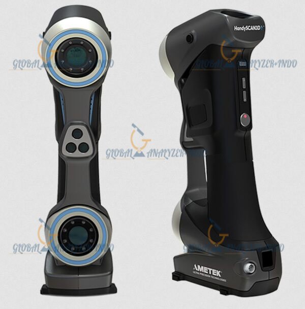 Close-up of Creaform HandySCAN 700 3D scanning process