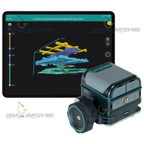 Proceq GP8800 handheld ground penetrating radar scanning concrete surface